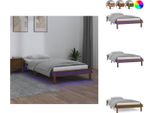 Vidaxl Letto In Legno Massiccio Con Led Marrone Miele 75X190 Cm - Letti E Strutture Letto