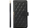 Inf Custodia Con Cerniera Flip Phone Wallet Con Slot Per Carte Di Credito Per Samsung Nero Samsung S21 Plus