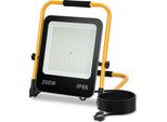 Yakimz Led Proiettore Da Costruzione Treppiede 6000K Proiettore Led Proiettore IP66 200W