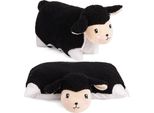 Cuscino Di Peluche Brubaker - Peluche E Cuscino Di Peluche 2 In 1 - Cuscino Decorativo 40 X 30 Cm, Nero