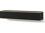 Mobile Tv Sospeso Subi 180 Cm Black MATT- Mobile Tv Moderno Con Frontale Fresato In Mdf - Mobile Basso A 2 Ante Per Soggiorno