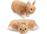 Brubaker Coniglietto Di Peluche - Peluche E Cuscino 2 In 1 - 40 X 30 Cm Coniglietto Di Peluche - Cuscino Di Peluche Pieghevole Per Bambini, Marrone
