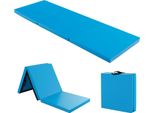 Costway 180 X 60 X 5 Cm Tappetino Morbido Pieghevole, Tappetino Da Palestra Portatile, Tappetino Yoga Idrorepellente, Tappetino Da Palestra Antiscivolo, Tappetino Pieghevole, Tappetino Fitness Blu