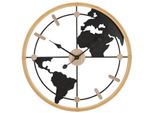 Mauro Ferretti Orologio Da Parete World Ø 60X5 Cm Marrone Nero