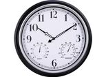 Orologio Da Parete Sensahome - Impermeabile - Orologio Da Esterno - Diametro 40 Cm - Movimento Silenzioso - Igrometro/Termometro - Argento