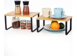 Sensahome - Organizzatore Da Cucina - Organizzatore Da Scrivania/Piano Di Lavoro - Mensola Da Cucina/Portaspezie/Organizzatore Da Bagno - Set Di 2 - Nero