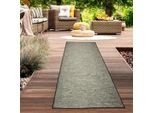 Tappeto Per Interni Ed Esterni Screziato In Sisal Utilizzabile Su Entrambi I Lati In Antracite Dimensioni - 67 X 180 Cm