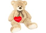 Brubaker Orsacchiotto Gigante Xxl Alto 150 Cm Beige Con Cuore Di Peluche Umano Preferito