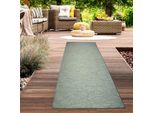 Tappeto Per Interni Ed Esterni Screziato In Sisal Utilizzabile Su Entrambi I Lati In Blu Beige Dimensioni - 67 X 180 Cm
