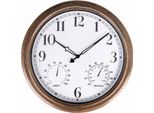 Orologio Da Parete Sensahome - Impermeabile - Orologio Da Esterno - Diametro 40 Cm - Orologio Silenzioso - Temperatura/Umidità - Igrometro/Termometro - Oro