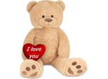 Brubaker Orsacchiotto Xxl 100 Cm Beige Con Cuore I Love You Peluche Di Peluche
