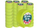 Kotarbau® Set Di 48 Nastri Per Mascheratura Al Neon Nastro Per Mascheratura Da 50 M Nastro Per Mascheratura Da 48 Mm Nastro Per Pittori Accessori Per Pittori Carta Crespa Verde Fluorescente Articoli Per La Pittura