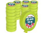 Kotarbau® Set Di 48 Nastri Per Mascheratura Al Neon Nastro Per Mascheratura Da 50 M Nastro Per Mascheratura Da 30 Mm Nastro Per Pittori Accessori Per Pittori Carta Crespa Verde Fluorescente Articoli Per La Pittura
