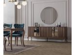 Set Per Sala Da Pranzo Credenza Marrone A 4 Ante Specchio Di Lusso Jvmoebel