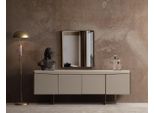 Set Da Pranzo Credenza + 1X Specchio Specchio Beige Elegante Jvmoebel