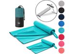 Set Di 2 Asciugamani Fitness Blumtal - Asciugamano Sportivo In Microfibra 180X90Cm + Asciugamano In Microfibra 80X40Cm - Asciugamano Da Palestra/Asciugamano In Microfibra - Grigio Chiaro