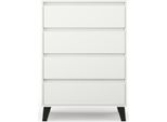 Cassettiera, Credenza Con 4 Cassetti In Bianco (L: 70Cm X H: 99,5Cm X P: 39Cm)