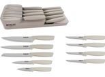 Michelino Pratico Set Di Coltelli Da 10 Pezzi: Serie Alythia Per Cucine Ordinate Beige