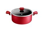 Pentola In Alluminio Rosso Da 24 Cm Con Coperchio Tefal C2894602