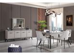 Sala Da Pranzo Moderna Mobili In Legno Credenza Di Lusso Specchio Tavolo Da Pranzo 6X Sedie