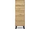 Cassettiera, Credenza Con 5 Cassetti In Rovere Artisan (L: 40Cm X H: 120,5Cm X P: 39Cm)