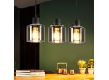 Zmh Lampada A Sospensione Nera Lampada A Sospensione A 3 Fiamme In Vetro Tavolo Da Pranzo Lampada A Sospensione Vintage E27 Luce A Sospensione Industriale Angolare Per Sala Da Pranzo Soggiorno Hotel Ufficio