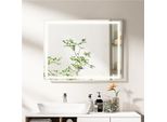 Specchio Da Bagno Costway Con Specchio Antiappannamento Riscaldabile E Display, Specchio Led Dimmerabile, Specchio Da Bagno 3000K-6500K Da Parete (90 X 70 X 4 Cm)