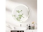Specchio Da Bagno Costway Con Specchio Antiappannamento Riscaldabile E Display, Specchio Led Dimmerabile, Specchio Da Bagno 3000K-6500K Da Parete (81 X 81 X 4 Cm)