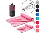Set Di 2 Asciugamani Fitness Blumtal - Asciugamano Sportivo In Microfibra 180X90Cm + Asciugamano In Microfibra 80X40Cm - Asciugamano Da Palestra/Asciugamano In Microfibra - Rosa