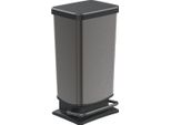 Rotho Paso Pattumiera 40L Con Pedale E Coperchio, Plastica Pp Senza Bpa, Grafite, 35.3 X 29.5 X 67.6 Cm