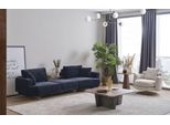 Set Di Divani Moderni Blu A Tre Posti Poltrona Bianca Soggiorno 2 Pezzi