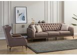 Set Di Divani 3+1 Posti Divano Beige Chesterfield Jvmoebel