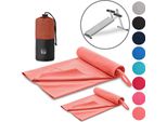 Set Di 2 Asciugamani Fitness Blumtal - Asciugamano Sportivo In Microfibra 180X90Cm + Asciugamano In Microfibra 80X40Cm - Asciugamano Da Palestra/Asciugamano In Microfibra - Rosso