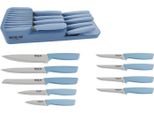 Michelino Pratico Set Di Coltelli Da 10 Pezzi: Serie Alythia Per Cucine Ordinate Blu