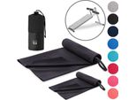 Set Di 2 Asciugamani Fitness Blumtal - Asciugamano Sportivo In Microfibra 180X90Cm + Asciugamano In Microfibra 80X40Cm - Asciugamano Da Palestra/Asciugamano In Microfibra - Nero