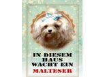 Vianmo Insegna In Legno 40X30 Cm Hund In Diesem Haus Wacht Malteser