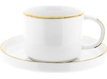 Mulex Set Di Tazze Da Moka Da 12 Pezzi Con Piattino In Porcellana Set Da Moka Da 100 Ml Bianco/Oro