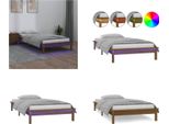 Vidaxl Letto In Legno Massiccio Con Led Marrone Miele 75X190 Cm - Struttura Letto - Cornici Letto - Struttura Letto - Letto Camera Da Letto
