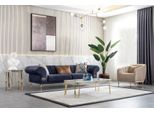 Set Di Divani Moderni Blu-Beige Soggiorno Di Design 3+1 Posti Poltrona