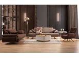 Set Di Divani Da Salotto Beige-Marrone Poltrona A 3 Posti Tavolino Da Caffè