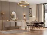 Mobili In Legno Set Da Pranzo Di Design Tavolo Da Pranzo Beige 4X Sedie Credenza