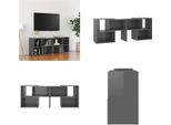 Vidaxl Mobile Tv Grigio Lucido 104X30X52Cm Materiale A Base Di Legno - Mobile Tv - Mobili Tv - Mobili Tv - Mobile Tv
