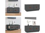 Vidaxl Mobile Tv Grigio 80X34X35 Cm In Pino Massiccio - Mobile Tv - Mobile Tv - Mobili Tv - Porta Tv