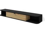 Mobile Tv Icarus 156 Cm Black Matt / Artisan Oak - Mobile Tv A Parete - Pensile - Lavagna Moderna Per Il Soggiorno