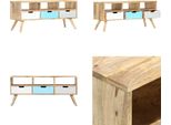 Vidaxl Mobile Tv 110×35×48 Cm In Legno Massiccio Di Mango - Mobile Tv - Mobile Tv - Porta Tv - Supporto Tv