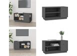 Vidaxl Mobile Tv Grigio 80X35X40,5 Cm In Legno Di Pino Massiccio - Mobile Tv - Mobile Tv - Mobili Tv - Porta Tv