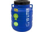 Plasteo® 10 Litri Barile A Collo Largo Blu Con Coperchio E Manici, Senza Bpa Per Alimenti Barile Da Campeggio Barile Per Crauti Barile Per Alimenti Barile Con Coperchio A Vite
