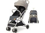 Costway Carrozzina Pieghevole, Passeggino Da Viaggio Con Schienale Regolabile E Capottina, Cintura A 5 Punti, Per Bambini Da 0 A 36 Mesi (Grigio)