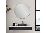 Specchio Talos Picasso Oro Ø 80 Cm - Con Cornice In Alluminio Di Alta Qualità Per Un Ambiente Elegante - Perfetto Specchio Da Bagno Rotondo Che Unisce Eleganza E Funzionalità
