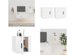 Vidaxl Mobili Da Parete Per Tv 2 Pz. Bianco 40X34,5X40 Cm - Mobile Tv A Parete - Mobili Tv A Parete - Mobile Tv - Console Tv
